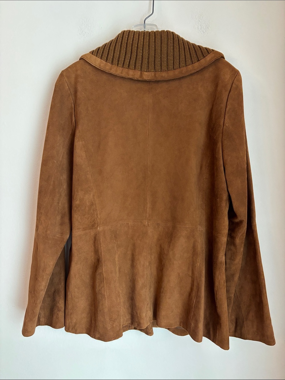 Brooks Brothers women Suede leather Button-Front Jacket Chestnut Brown Large - Picture 8 of 9